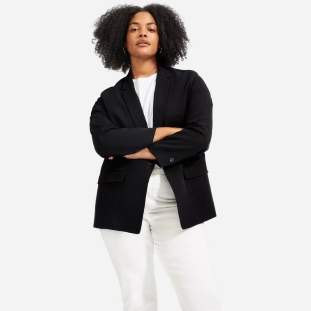 (50% OFF) Nwt Everlane The Easy Blazer In Black Size 10 Regal Statement Piece